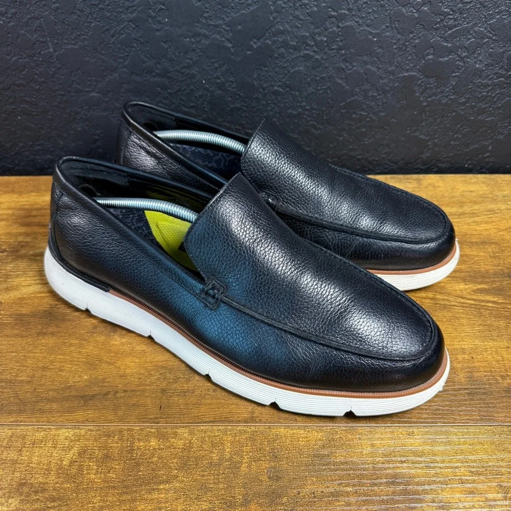 Skechers Classic Fit 205096 Black Leather Slip-On Loafers Mens 13